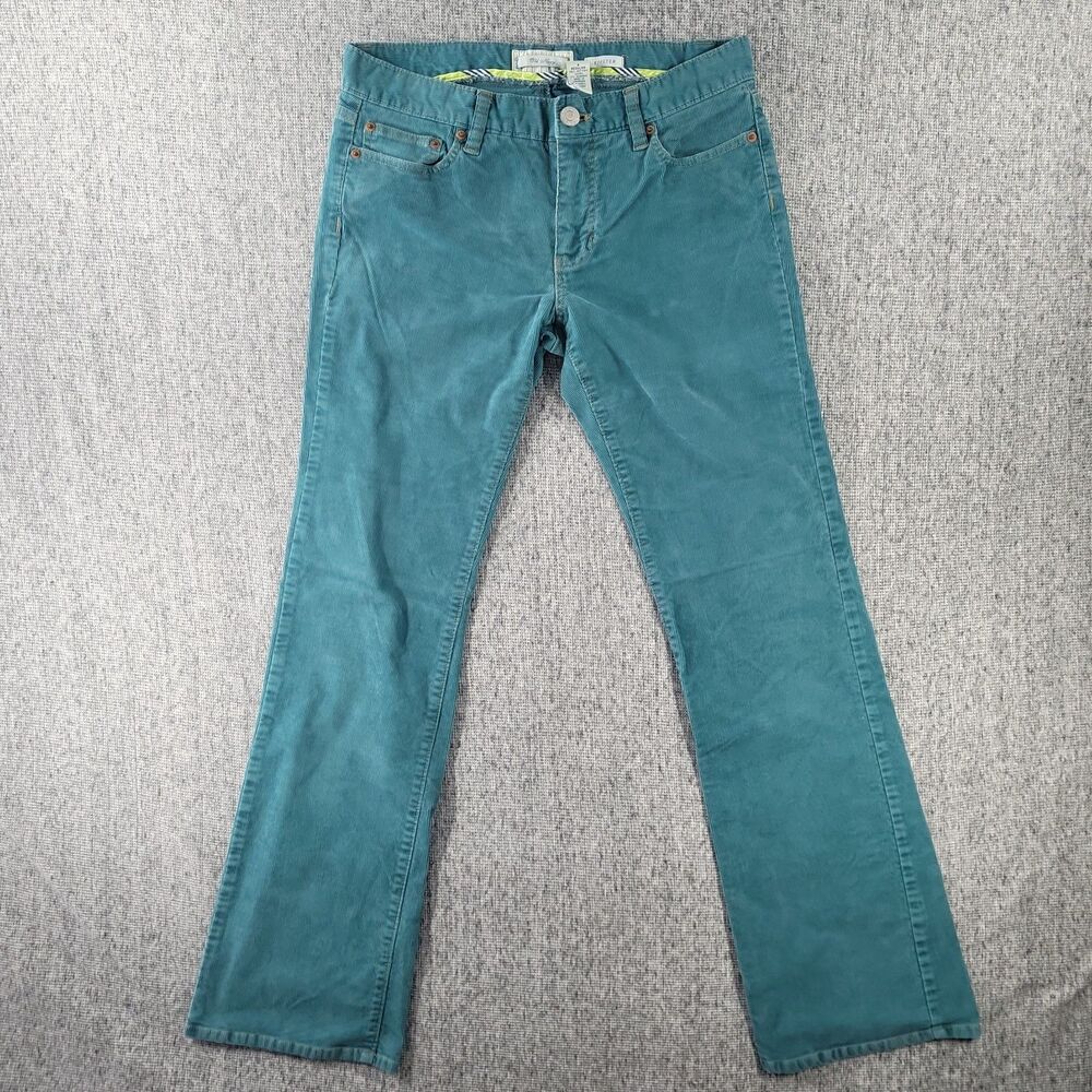 Vtg 2005 Old Navy Corduroy Pants Womens 6 Teal Turquoise Low Rise Bootcut Flare